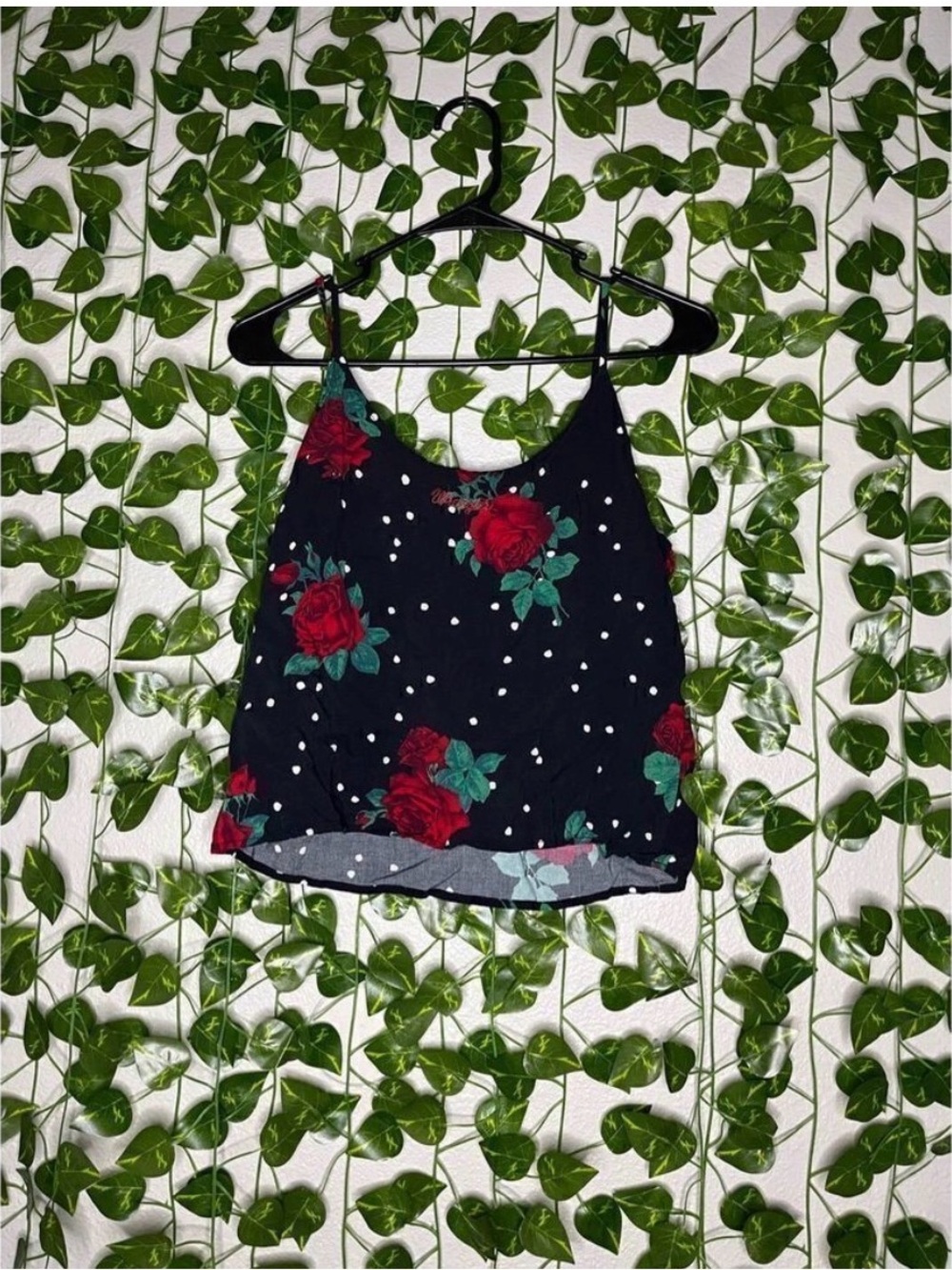 Wrangler Black Floral Polka Dot Crop Top